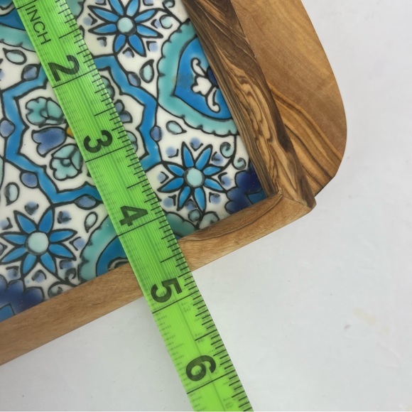 Beautiful decor set-small tile tray and inlaid shell box in blue/aqua - Picture 16 of 16